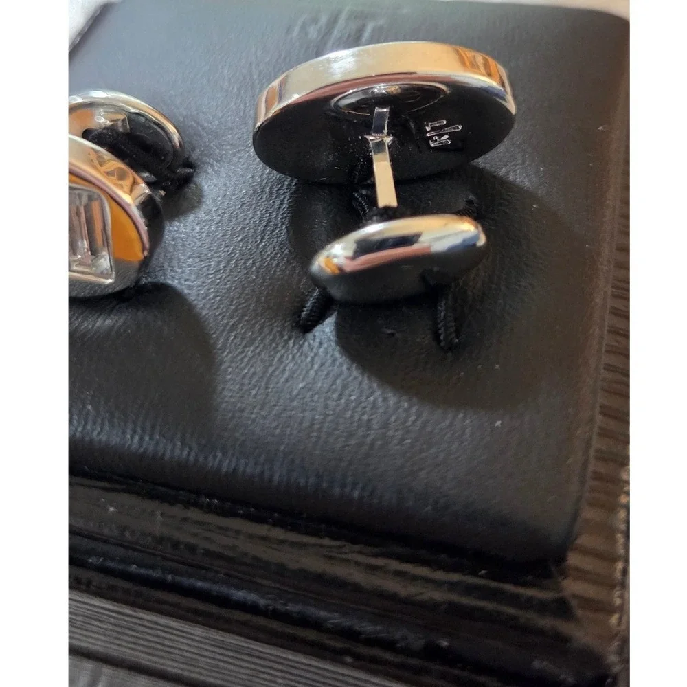 Robert Tateossian RT London Cufflinks Mens OS Silver Black Excellent Baguette